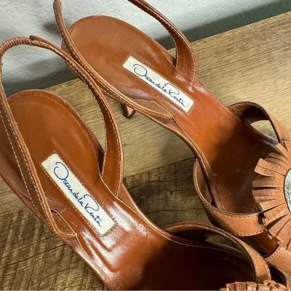 Oscar De La Renta leather heels - Picture 10 of 11